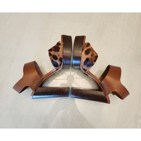 Michael Kors womens Animal print Leopard platform heels size 37.5 - Picture 2 of 10